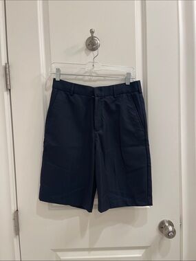 Men's Flat-Front Dress Shorts in Navy Blue